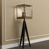 Vitrine à bijoux au design unique, avec support triangulaire, vitrine en verre avec éclairage LED, présentoirs à bijoux tendance