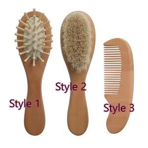 <span class=keywords><strong>Cepillo</strong></span> de pelo infantil personalizado al por mayor, <span class=keywords><strong>cerdas</strong></span> de pelo de cabra suave, cuna, peine de madera, <span class=keywords><strong>cepillo</strong></span> de pelo natural para bebé y C - Product Image 2