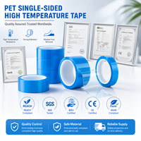 Ruban adhésif PET bleu haute température 0,06 mm 50 m, film polyester adhésif silicone pour la protection des circuits imprimés par sublimation