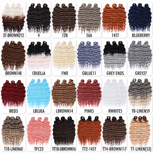 FASHION IDOL 24 pulgadas para Ombre <span class=keywords><strong>Rainbow</strong></span> Extensiones de cabello sintético Onda de agua Trenzado Crochet Tejido de cabello Onda profunda Curl Fake - Product Image 3
