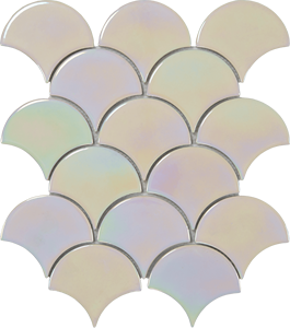 Carreaux de mosaïque céramique dorés en forme d'éventail 3D, motif écailles de poisson, pour salon et hôtel - Product Image 4