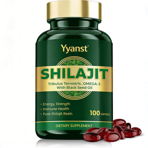 Private Label Support Energy Management Immune Health Pure <b>Shilajit</b> Resin Softgel Capsule Black Seed <b>Oil</b> for Men Adult Low-Sugar - Product Image 1