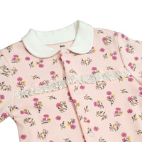 Combinaison personnalisée pour nouveaux-nés à manches longues à volant Barboteuse pour bébés filles en coton Vente en gros