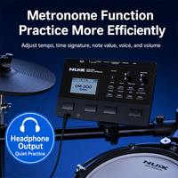 NUX DM300 Professional Electronic Drum Set with Metal Components Double Layer Design Adjustable Features