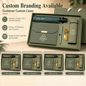 Set de Regalo Empresarial Personalizado con Empaque Premium, Termo, Paraguas, Bolígrafo, Memoria USB, Recuerdo de Empresa - Product Image 1