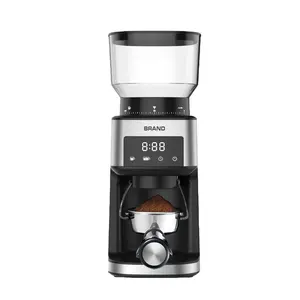 Black Conical Burr Electric Grind Setting LED Display Household Use Coffee Grinder