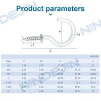 Crochets de suspension pour plafond en acier de haute qualité, revêtus de plastique, à prix d'usine, vis métriques, vis autotaraudeuses, crochets d'affichage suspendus