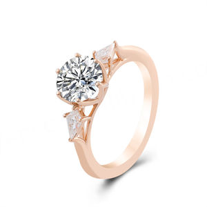 Anillos de Joyería de Moda de Oro Amarillo Macizo de 18K, 14K y 10K con Diamantes Moissanite VVS, Nuevo Diseño, Anillos de Boda, Regalo de San Valentín para Mujer - Product Image 2