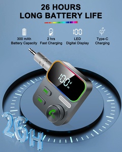 Agetunr New Hot J45 âm nhạc AUX Adapter với Mic 2 liên kết phổ 3.5 mét <span class=keywords><strong>jack</strong></span> <span class=keywords><strong>Bluetooth</strong></span> 5.3 thu âm thanh RGB LED hiển thị pin - Product Image 3