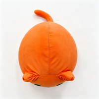 Bantal Kucing Bulat Oranye Lucu, Bantal Lembut Isi Partikel Busa Kain Halus untuk Dekorasi Sofa Rumah & Hadiah Liburan
