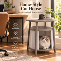 Table d'appoint moderne pour chat avec maisonnette cachée 2-en-1, mobilier pour animaux de compagnie, lit pour chat d'intérieur, vente en gros OEM