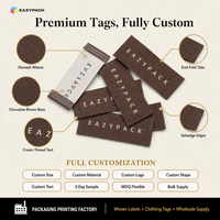 Étiquettes personnalisées en gros format lettre, étiquettes marron à fond brun, ensembles d'étiquettes tissées à lettre unique pour accessoires vestimentaires