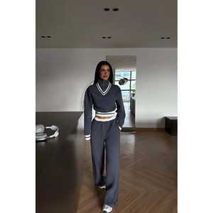 Ensemble de survêtement décontracté d'hiver Sonora, conçu sur mesure, léger, respirant, coupe-vent, imprimé, grande taille, logo, MOQ 2 pièces, gris fumé - Product Image 4