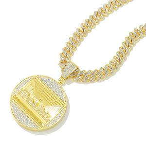 <span class=keywords><strong>Collier</strong></span> chaîne cubaine avec pendentif rond 3D en forme de losange, style hip-hop, avec <span class=keywords><strong>perle</strong></span>, pour enfants, vente chaude transfrontalière pour <span class=keywords><strong>SHEIN</strong></span> - Product Image 2