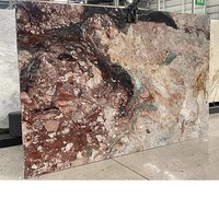 Panneau mural en pierre de luxe au design moderne, dalle de marbre rose quatre saisons, prix des dalles de marbre rose pour comptoirs