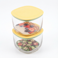 Boîte de conservation alimentaire carrée en plastique de qualité alimentaire, empilable et hermétique, pour réfrigérateur et micro-ondes