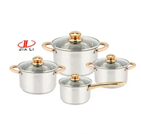 Nouvelle Arrivée Respectueux de l'environnement Conception Cuivre Plaqué Casseroles Pots 8PCS Cuisine Maison Bar Restaurant Ustensiles Pots Ensembles