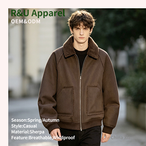 Chaqueta de Forro Polar para <span class=keywords><strong>Hombre</strong></span>, Chaqueta <span class=keywords><strong>Columbia</strong></span> Negra y Marrón para Invierno, Chaqueta de Piloto - Product Image 3
