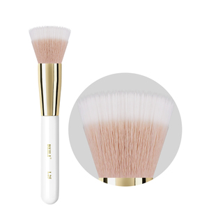 Brocha de maquillaje para colorete de venta caliente, súper suave, de dos colores, con cerdas veganas de fibra de lana nano, para colorete en crema y bronceador. - Product Image 1
