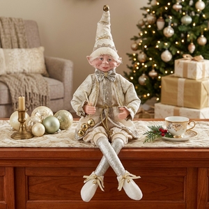 Muñeco de Elfo Navideño de Terciopelo de Lujo, Compra al por Mayor, Decoración Navideña Nórdica Dorada Grande, Decoraciones Navideñas, Mercados Navideños - Product Image 3