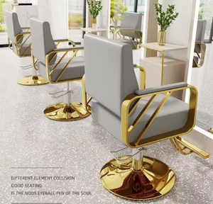 Chaise de barbier multifonctionnelle de luxe en cuir synthétique, mobilier de salon avec pompe hydraulique professionnelle, design moderne - Product Image 5