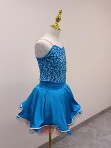 Costumi da Ballo <span class=keywords><strong>Jazz</strong></span> di Alta Qualità con Paillettes Blu, Abbigliamento da Palcoscenico per Ragazze, Gonne da <span class=keywords><strong>Jazz</strong></span> - Product Image 4