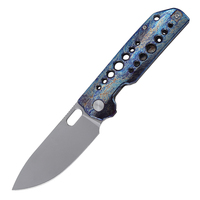 Couteau de poche pliant Hongrui D2 en acier inoxydable avec lame brûlée bleue et manche en acier, idéal pour le camping et un compagnon de voyage indispensable