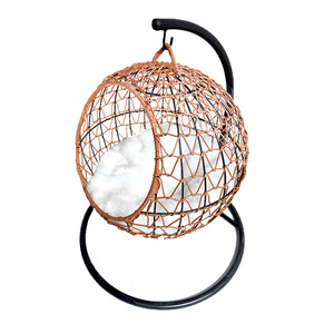 Maison et lit pour <span class=keywords><strong>chat</strong></span> ronde en fer, design élégant et luxueux, avec ouverture semi-fermée, universelle quatre saisons, lavable, conception <span class=keywords><strong>panier</strong></span> suspendu - Product Image 4