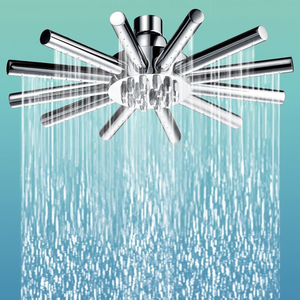 Accessorio per doccia a stella in ottone cromato da 8.7 pollici 220mm eco-friendly ad alta pressione per risparmio idrico da parete per bagno - Product Image 1