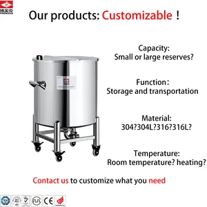 CC Customizable 50L-5000L water storage tank 3 mm thick high-quality 316 stainless steel storage tank
