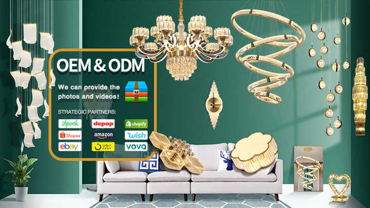 Round Nordic Led Crystal Chandelier Ceiling Light Pendant Ceiling
