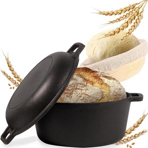 Marmite hollandaise <span class=keywords><strong>en</strong></span> <span class=keywords><strong>fonte</strong></span> <span class=keywords><strong>26</strong></span> <span class=keywords><strong>cm</strong></span> avec panier de levage, pré-culottée, compatible induction, moule à pain 2-<span class=keywords><strong>en</strong></span>-1 avec couvercle - Product Image 1