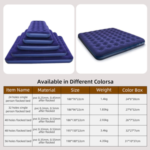 Factory Wholesale Camping Air <strong>Bed</strong> Full Size Flocked Surface <strong>Portable</strong> Air Mat Inflatable <strong>Portable</strong> Air Mattress