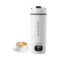 Ketel Listrik Digital Portabel dari Baja Tahan Karat Mini untuk Pemanasan Cepat di Rumah & Perjalanan Luar Ruangan.