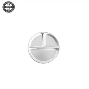 <span class=keywords><strong>Assiette</strong></span> pour enfants en acier inoxydable incassable à 3 compartiments, polie, divisée, pour le contrôle alimentaire, design de dessin animé pour une alimentation équilibrée - Product Image 1