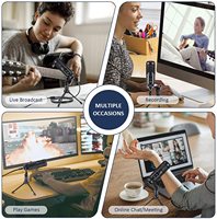 Microphone à condensateur cardioïde USB professionnel 192K sans fil/filaire pour l'enregistrement en Studio diffusion par ordinateur en métal plastique