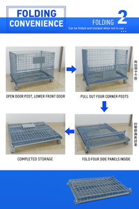 Conteneur métallique robuste personnalisable, grande <span class=keywords><strong>cage</strong></span> pliable pour chariot à roulettes pour le stockage, conçu par des professionnels - Product Image 3