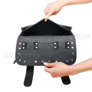 Bolsa de herramientas Universal para motocicleta, bolsa de almacenamiento de cuero PU para viaje en motocicleta, bolsa de equipaje frontal Universal para Chopper Bobber Custom - Product Image 4