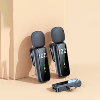 Mini microphone sans fil omnidirectionnel à clipser, type C, double émetteur-récepteur, réduction du bruit pour smartphone, appareil photo reflex numérique, vlog