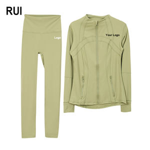 Conjuntos Deportivos de Yoga para Mujer, Talla Grande, con Logotipo Personalizado RUIQUWIN, Ropa de Gimnasio sin Costuras, Leggings de Cintura Alta con Efecto Scrunch - Product Image 1