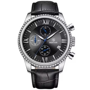 Reloj Deportivo de Pulsera para Hombre BENYAR 5129, Cronógrafo de Cuarzo con Caja de Aleación y Correa de Cuero - Product Image 1