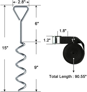 Heavy Duty Galvanized Tent <strong>Stake</strong> Spiral Ground Screw for Outdoor Camping Canopy <strong>Trampoline</strong> Fixing - Product Image 4