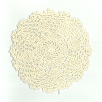 Napperon en coton crocheté à la main, 16 cm, rond, en dentelle, fait main, style rustique Wabi Sabi nordique