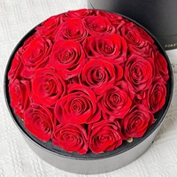 Coffret Cadeau Romantique de Roses Rouges Éternelles Faits Main en Seau – Idéal pour Noël, la Saint-Valentin, Anniversaire