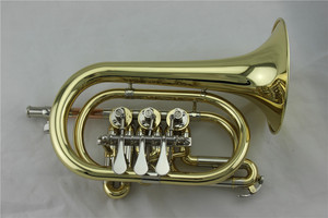 Valvola rotativa laccata oro tono Bb cornetta - Product Image 3