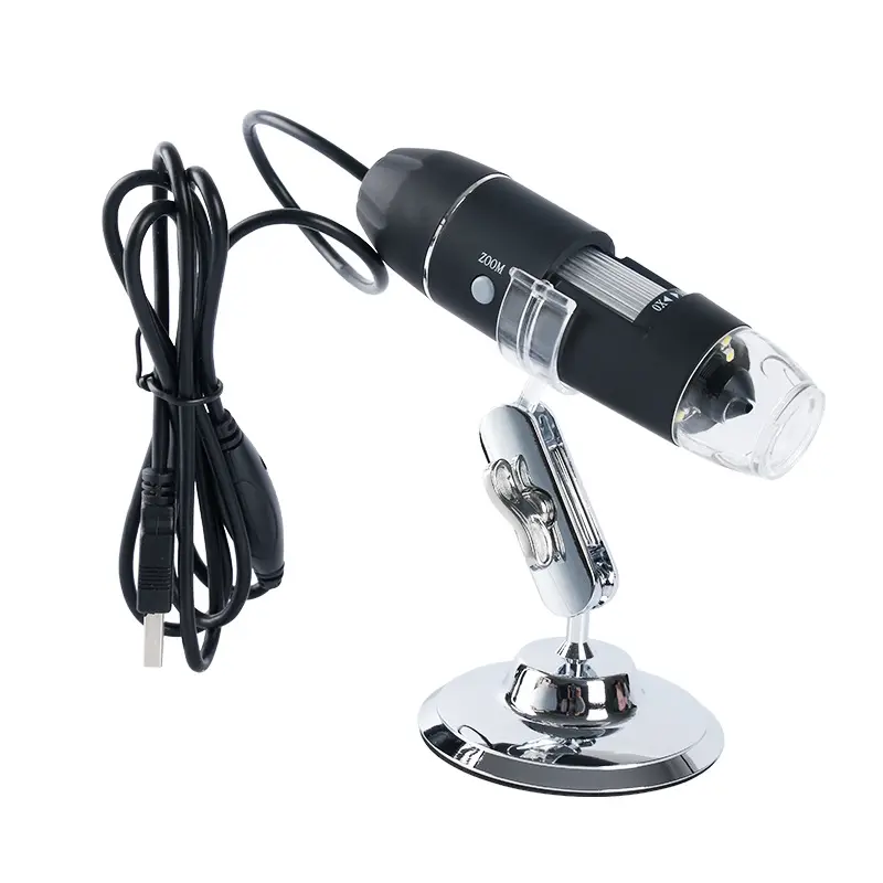 Электронный цифровой металлический стеллажный микроскоп с высоким разрешением, 1600x, USB, с программным обеспечением для измерения, Поддержка MAC, Windows