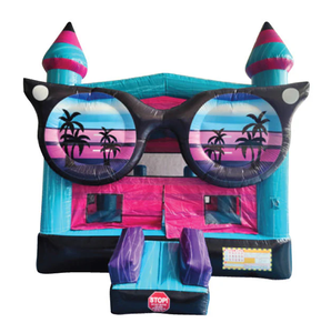 <span class=keywords><strong>Castillo</strong></span> Inflable con Tobogán de Agua y 2 Toboganes Inflables con Diseño de Gafas de Sol, Brincolines - Product Image 4