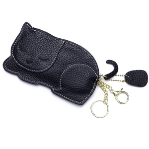 Hot <strong>Sale</strong> Fashion Slim Lovely Girls Real <strong>Leather</strong> Cute Keychain Cat Coin <strong>Purses</strong> - Product Image 3