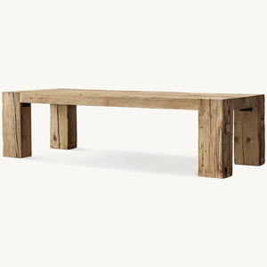 <span class=keywords><strong>Vintage</strong></span> eenvoudige lange natuurlijke houten eettafel voor restaurant, hotel, huis, aanpasbaar meubilair - Product Image 2