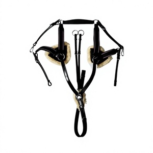 Plastrón Martingala HM GLOBAL de 5 Puntos para Equitación, Cómodo y Duradero, con Almohadillas Elásticas de Cuero y Visón, Accesorios de Acero Inoxidable, Talla S-S - Product Image 1